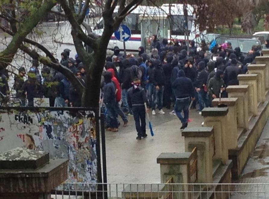 Gli ultras del Cagliari a Sassari