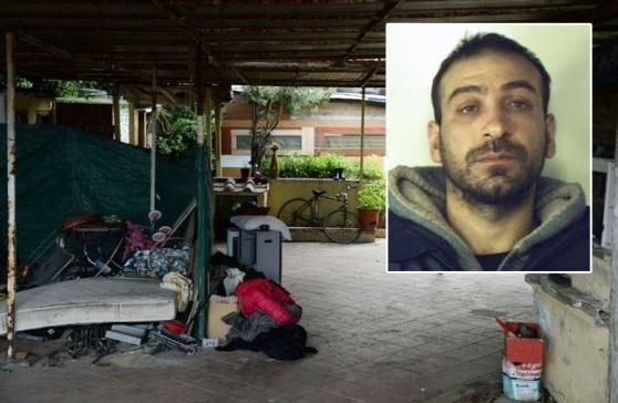 Nella foto: l'esterno della baracca dove è stata trovata morta la bimba di tre anni e nel riquadro Tonino Krstic