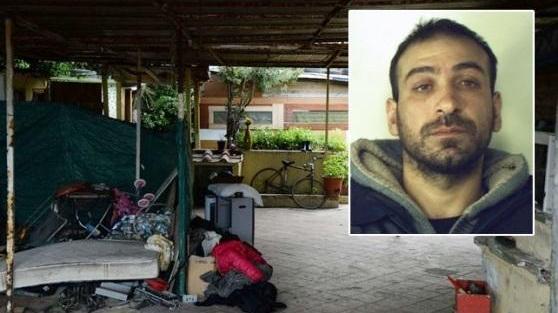 Nella foto: l'esterno della baracca dove è stata trovata morta la bimba di tre anni e nel riquadro Tonino Krstic