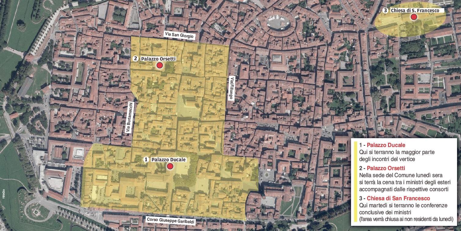Un'ipotesi di chiusura delle zone interessate dal vertice 