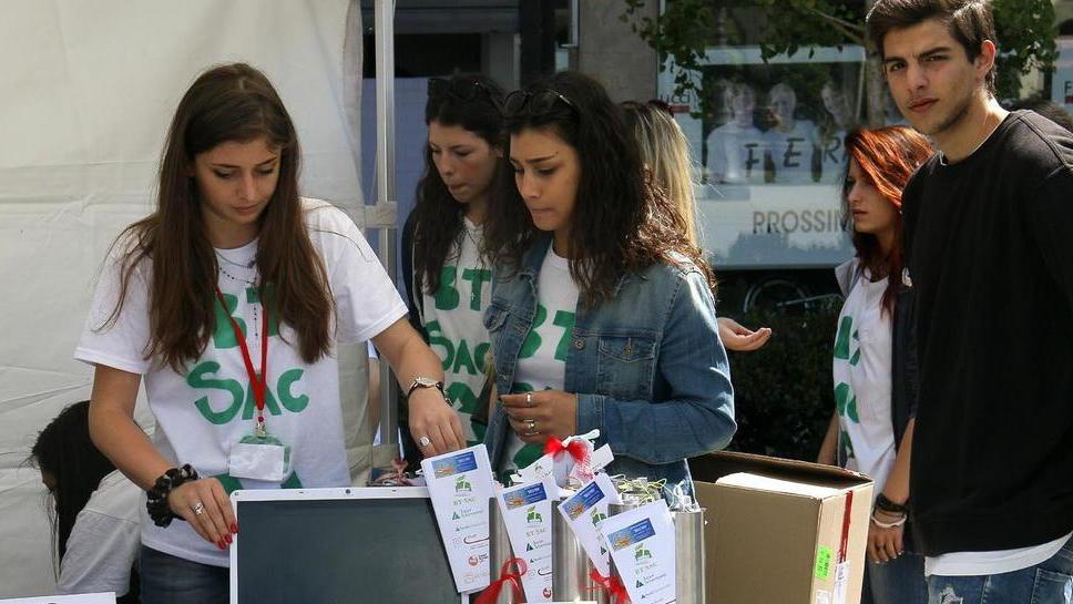 Studenti delle superiori a lezione di mercato