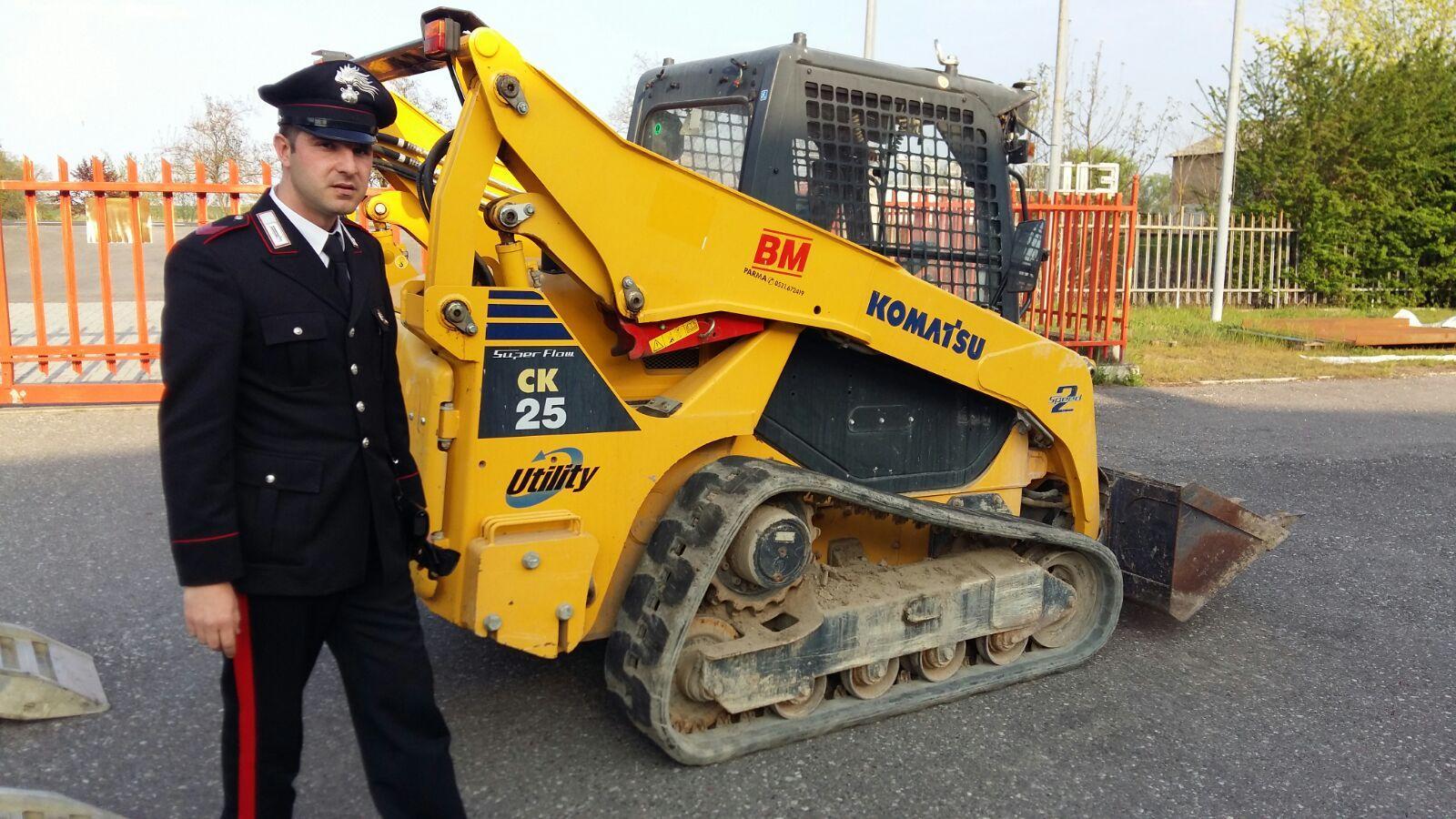 Bobcat rubato in un capannone di Gualtieri, denunciato un 57enne
