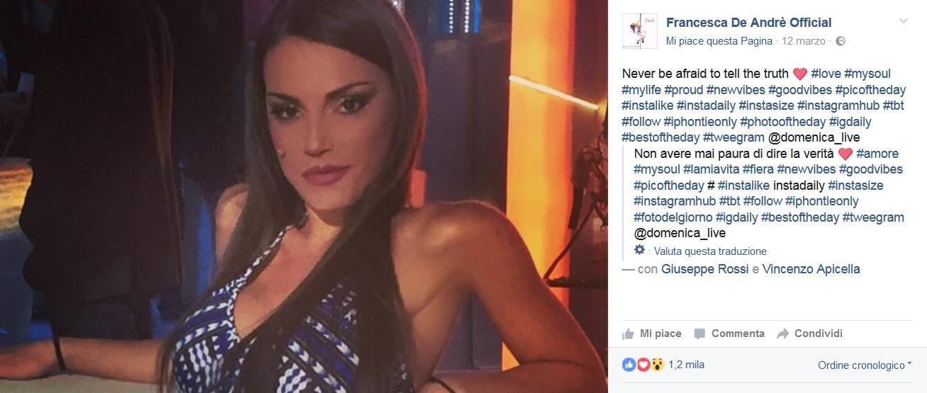 Francesca De Andrè su Facebook