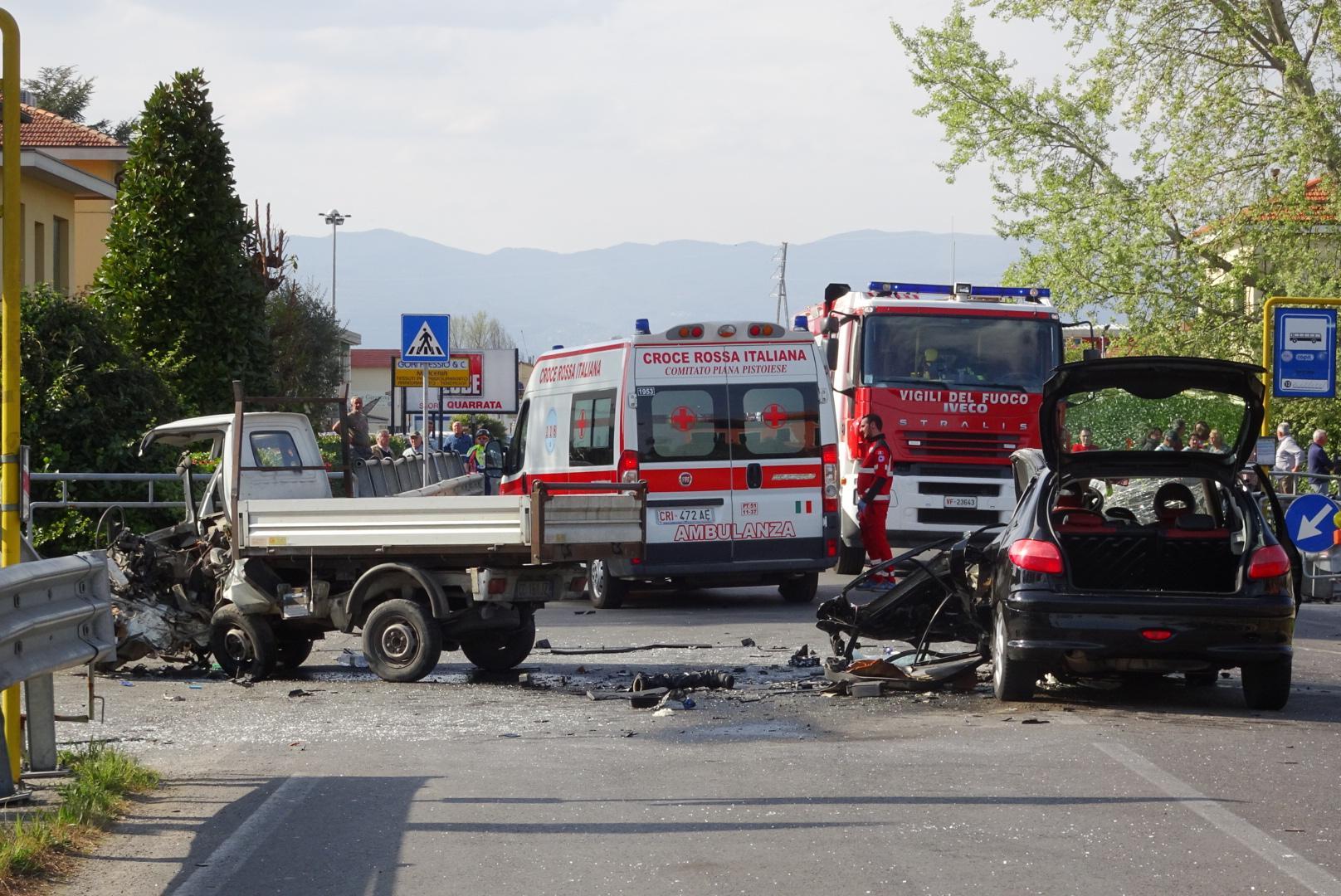 Il grave incidente di Olmi (foto Gori)