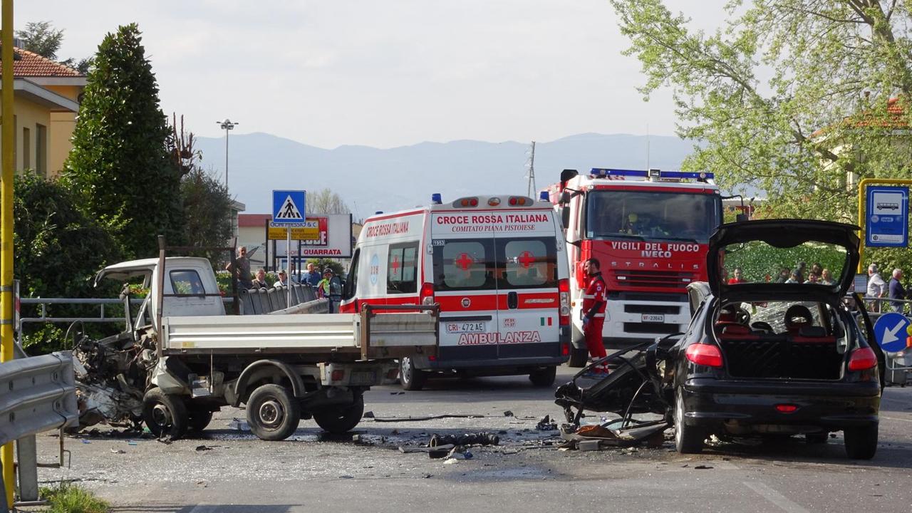 Il grave incidente di Olmi (foto Gori)