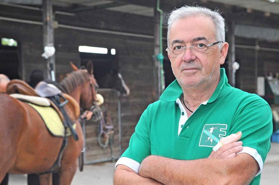 Ubaldo Gori in una foto d’archivio con i colori del Cervo Bianco (foto Gori)