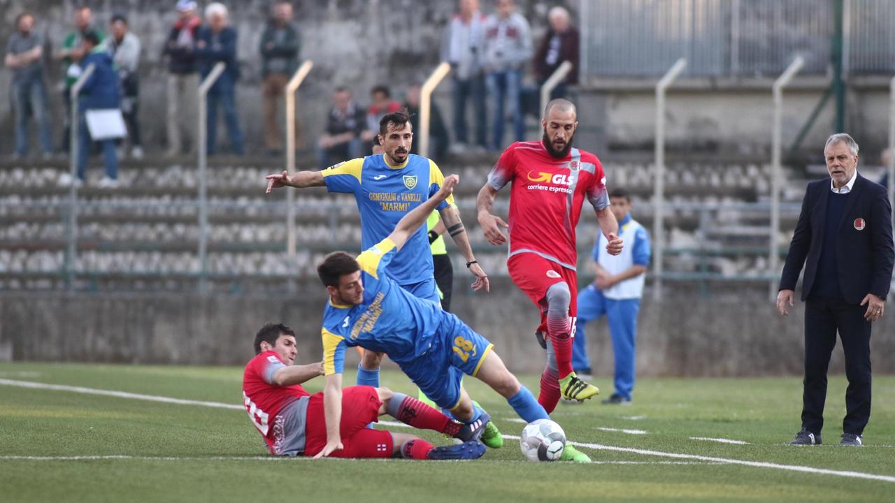 Un'immagine della gara Carrarese-Alessandria