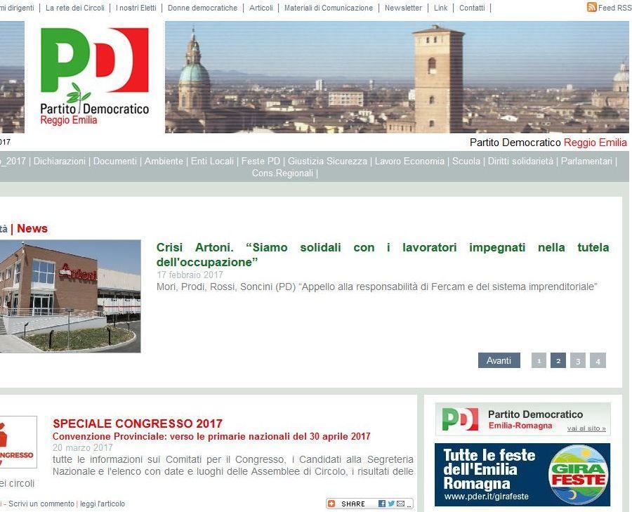 Sul sito del Pd reggiano la solidarietà è solo per i lavoratori Artoni