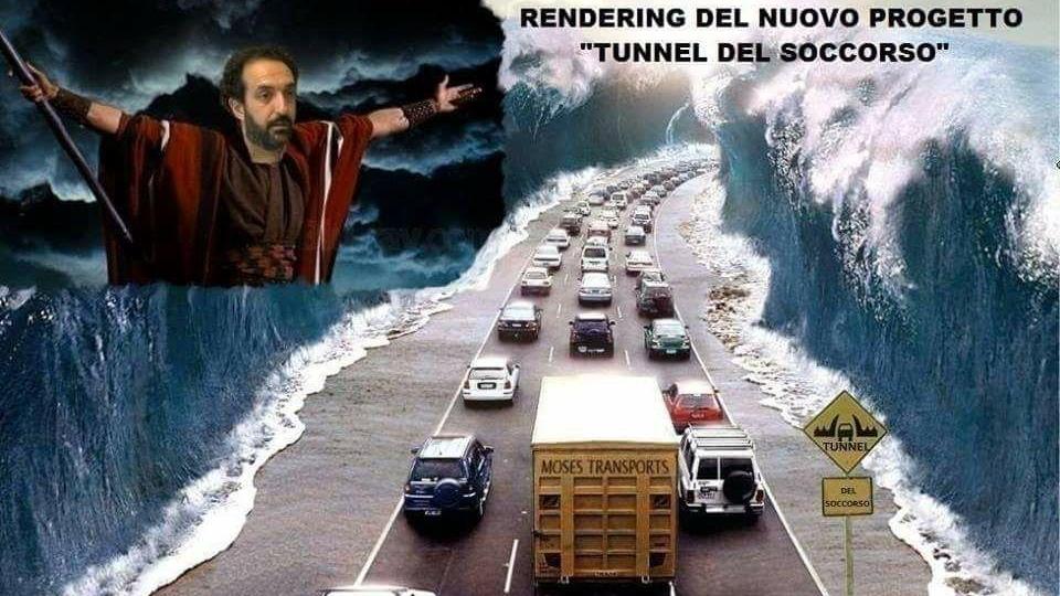L'assessore Barberis nei panni di Mosé nel fotomontaggio pubblicato da Silvia La Vita