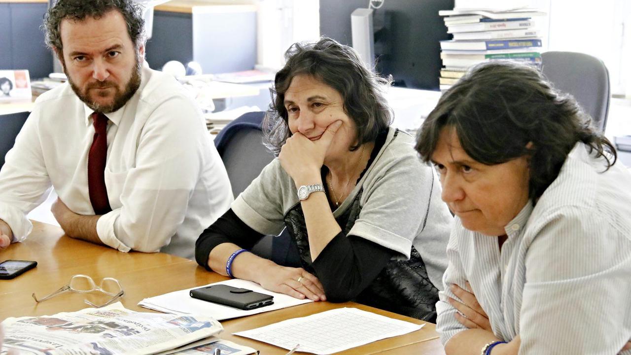 Da sinistra Gazzetti, De Lauretis e Saccardi (foto Pentafoto)