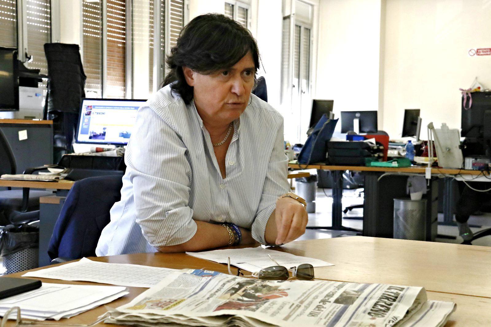 L'assessore Saccardi nella sede del Tirreno (foto Marzi/Pentafoto)