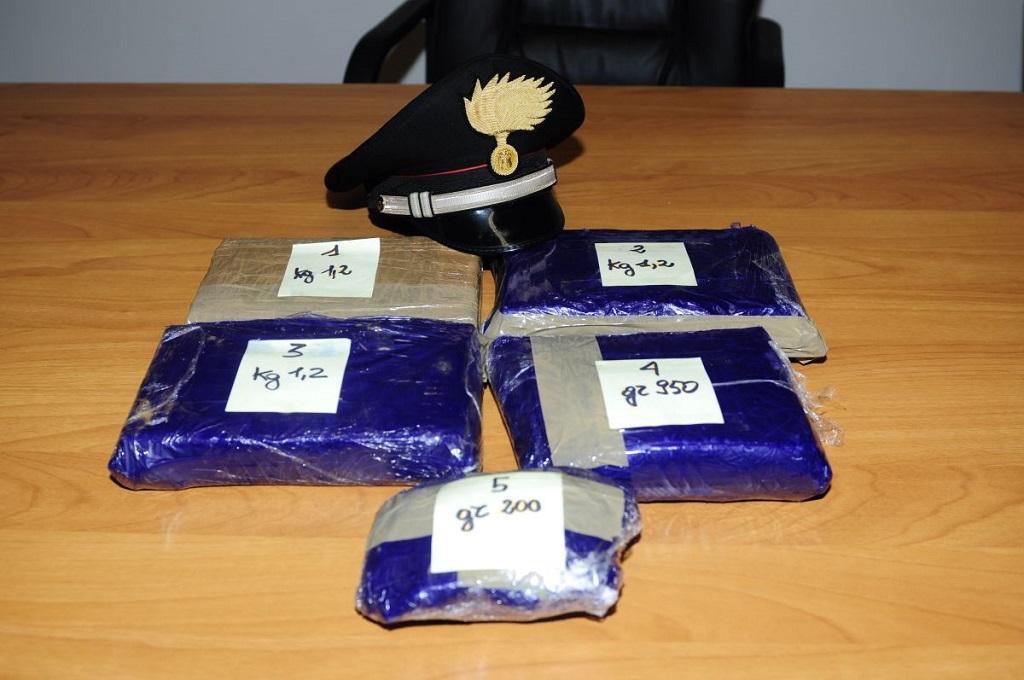 La droga sequestrata dai carabinieri