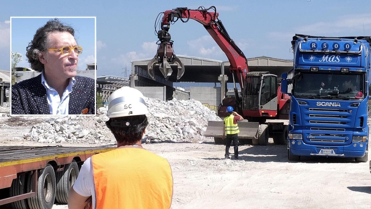 L'area e, nel riquadro, l'imprenditore Marco Braccianti