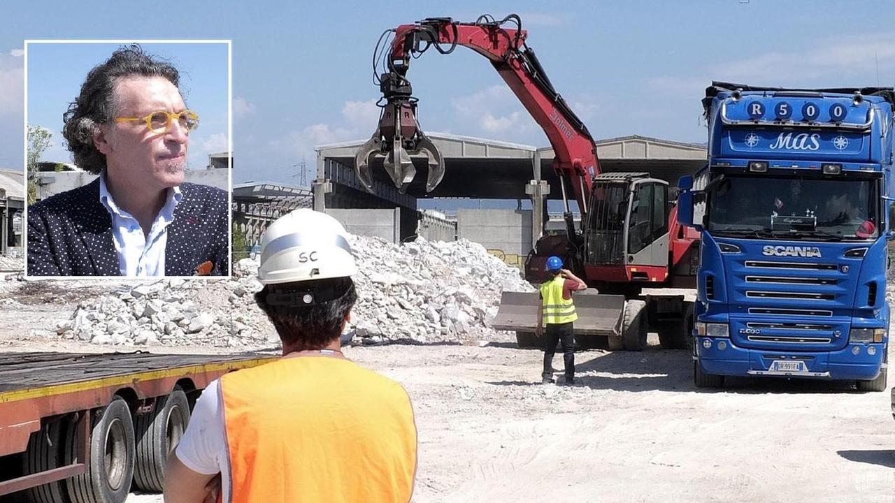 L'area e, nel riquadro, l'imprenditore Marco Braccianti