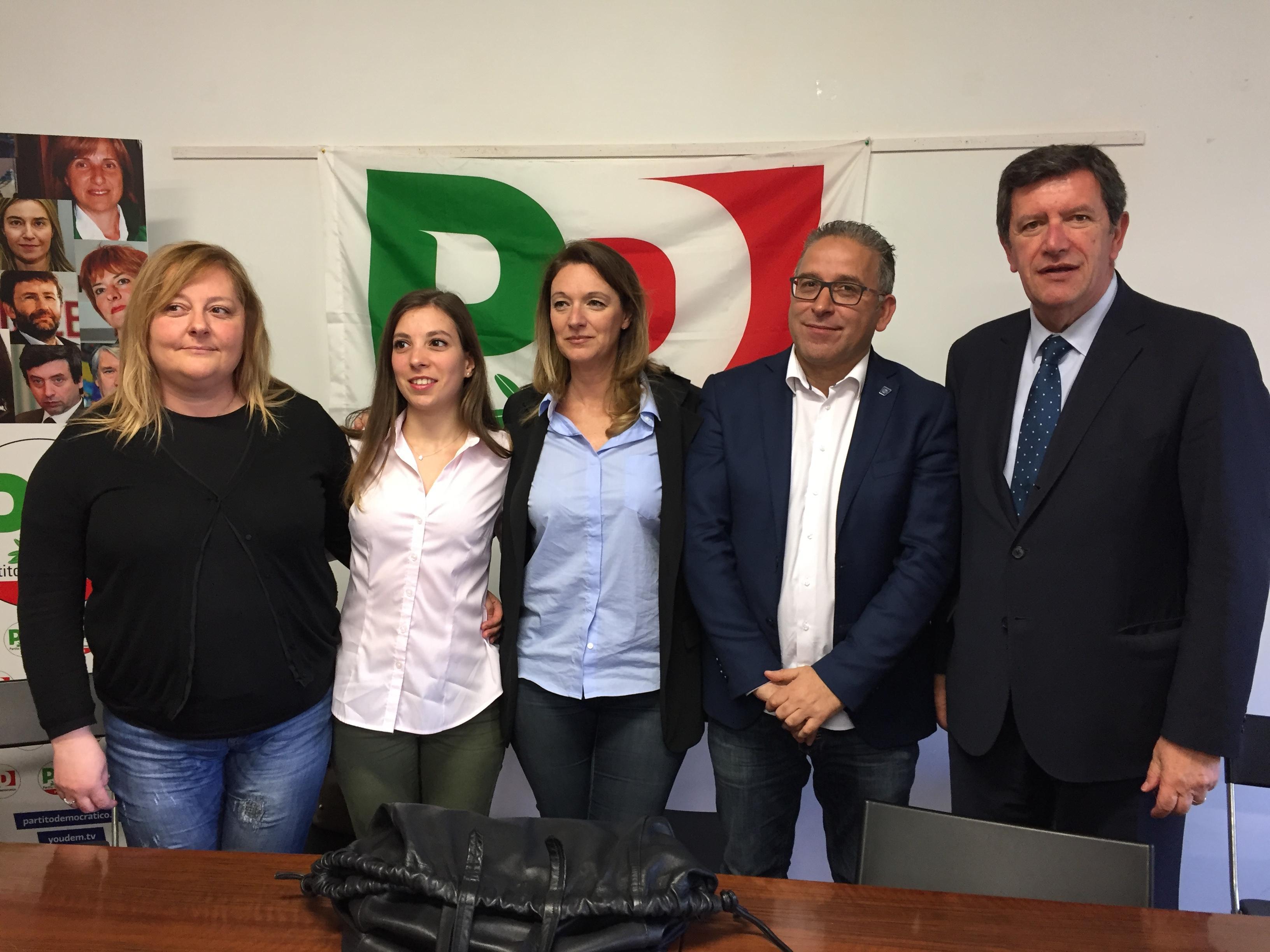 Da sinistra, Carolina Faini, Silvia Gianotti, Ilaria Bugetti, Giuseppe Forastiero, Marco Martini