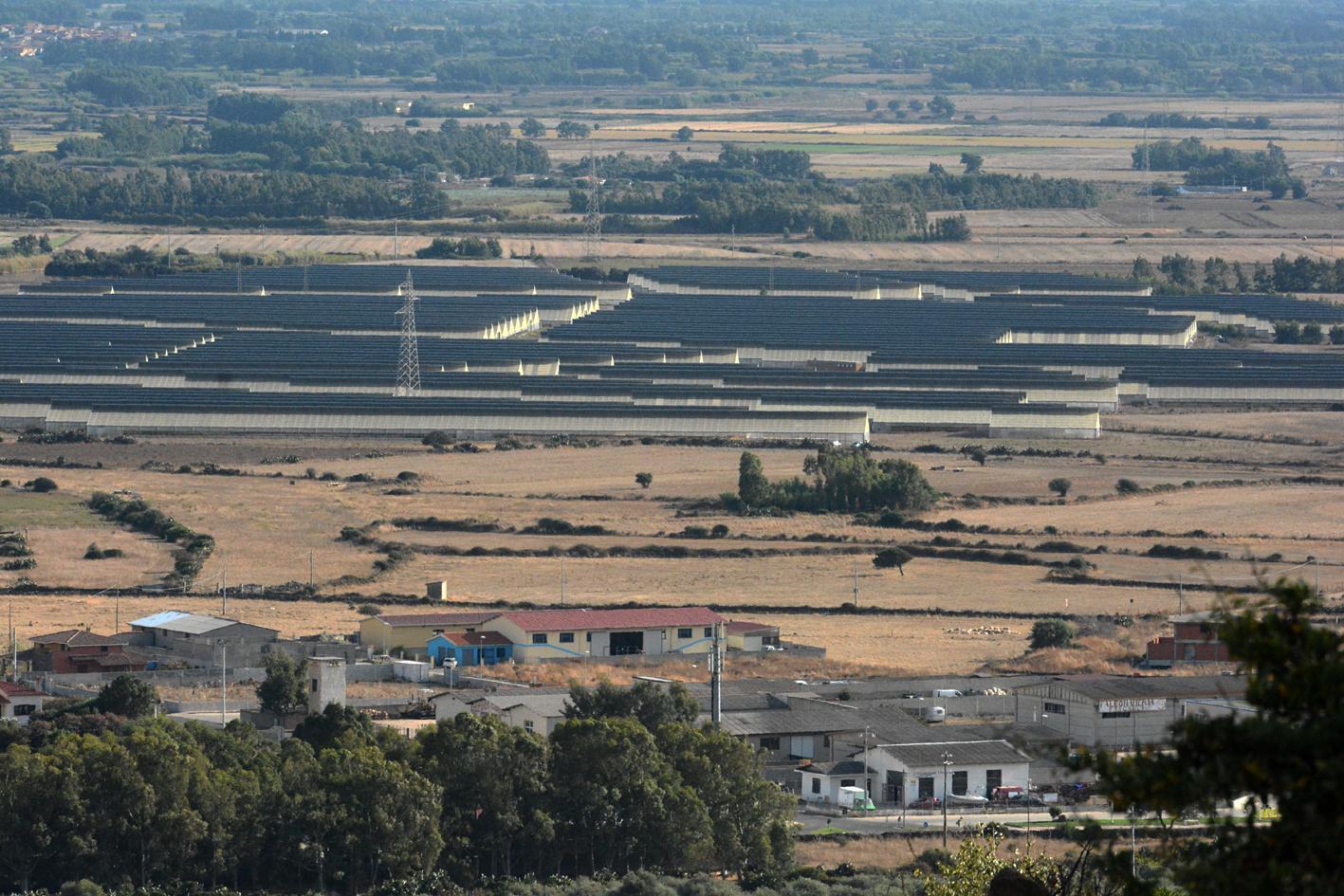 Una veduta dell'impianto fotovoltaico di S'Arrieddu