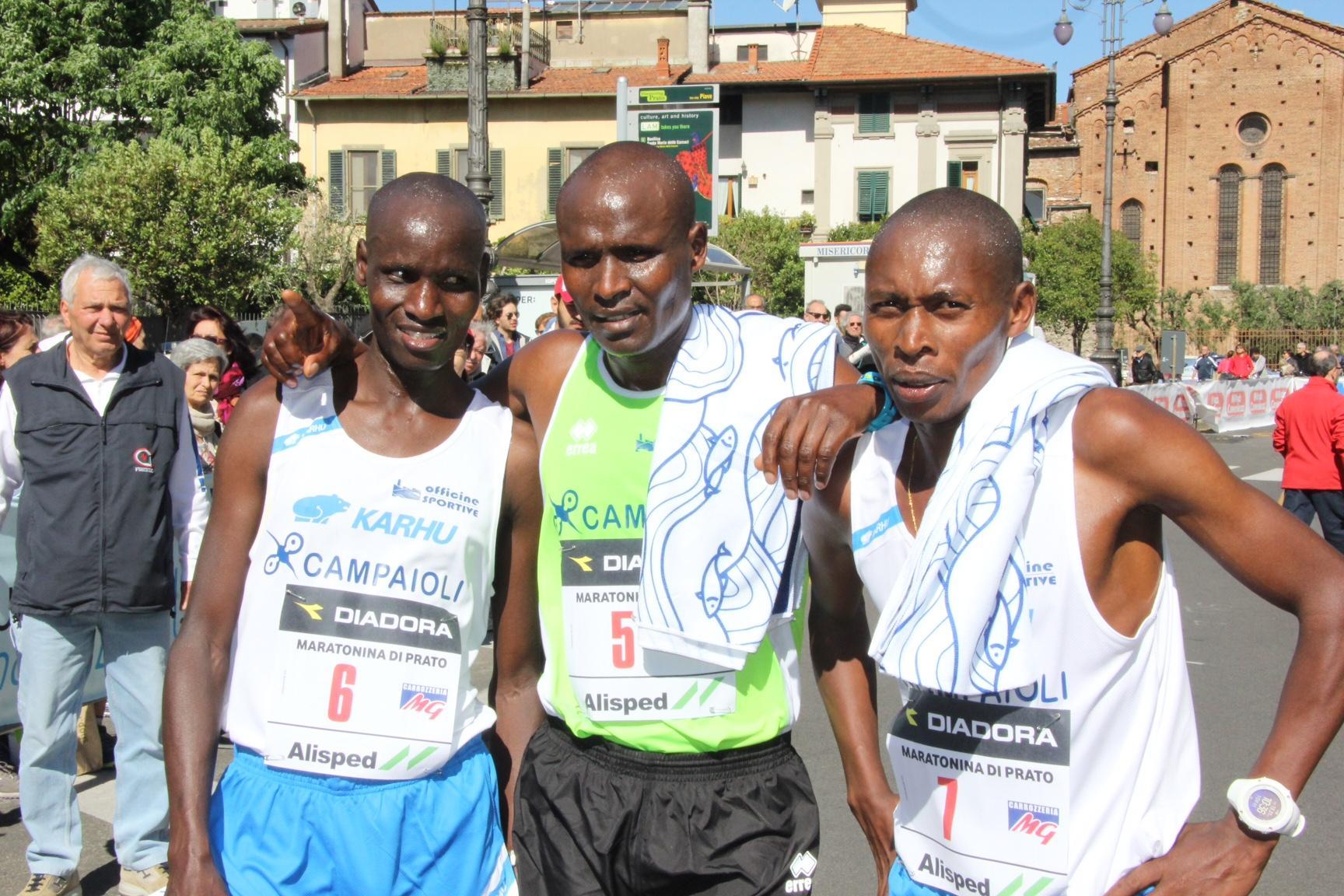 I tre keniani arrivati ai primi posti della Maratonina 