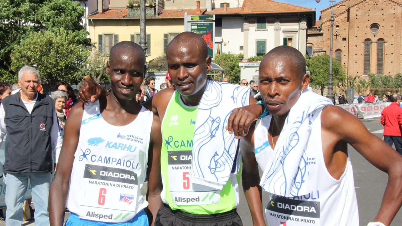 I tre keniani arrivati ai primi posti della Maratonina