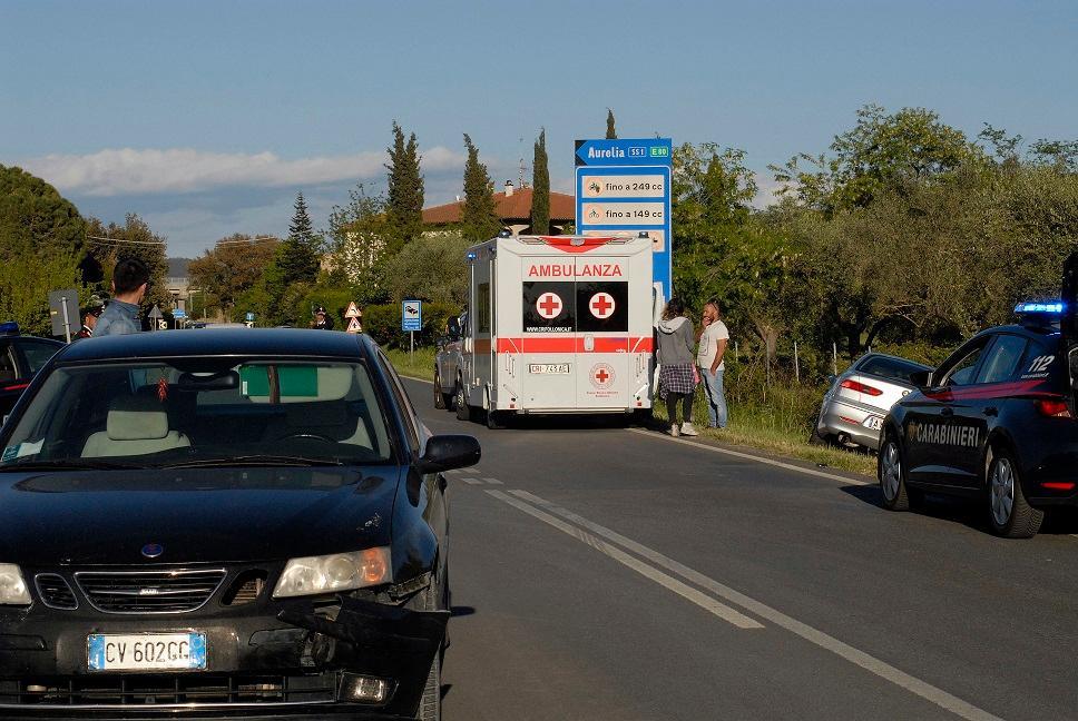 Un'immagine dell'incidente (foto Giancarlo Grassi)