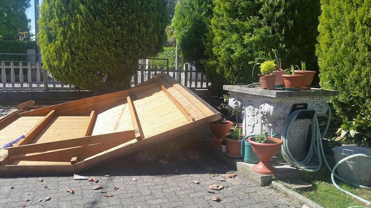 Cento, casa scoperchiata da una tromba d'aria