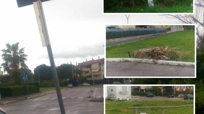 Pali e cartelli stradali piegati e divelti