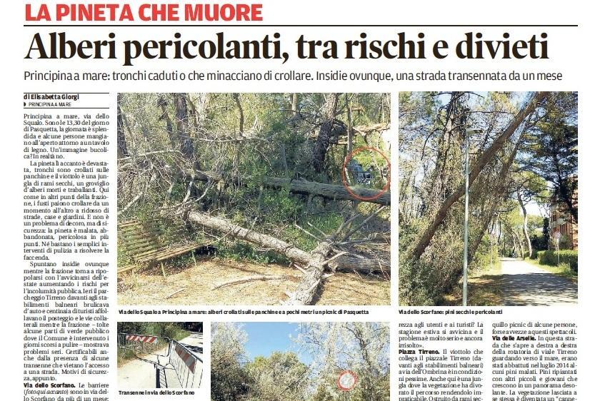 Un pericolo segnalato dal Tirreno