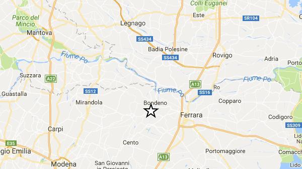 L'epicentro del terremoto