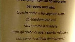 Targa per i morti d’amianto nel salone della Regione