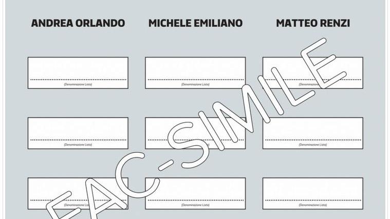 Il fac simile della scheda con cui si vota