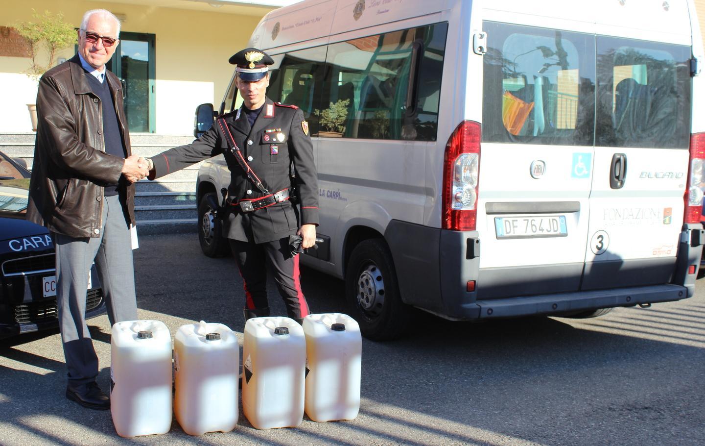 Il gasolio rubato in dono ai disabili 