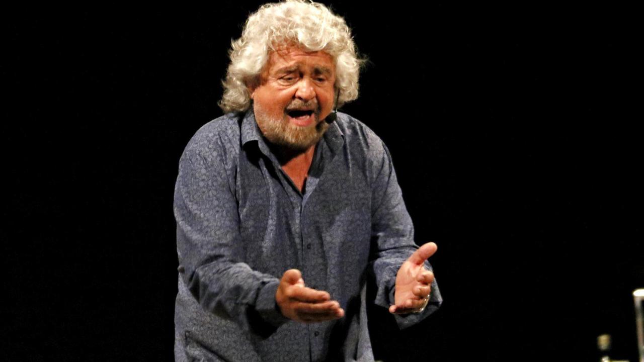 Beppe Grillo a Livorno (foto Marzi / Pentafoto)