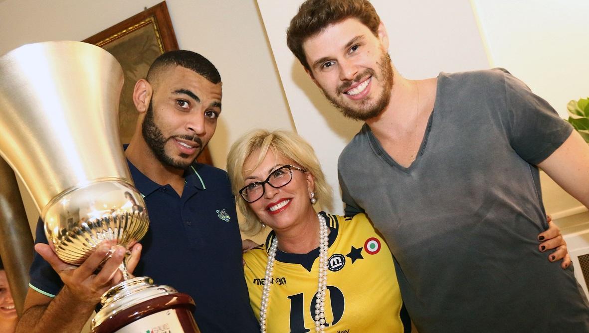 Bruninho con Ngapeth e Catia Pedrini