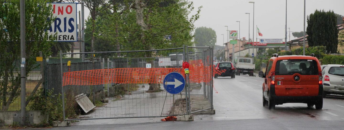 I lavori sull'Aurelia al Cotone