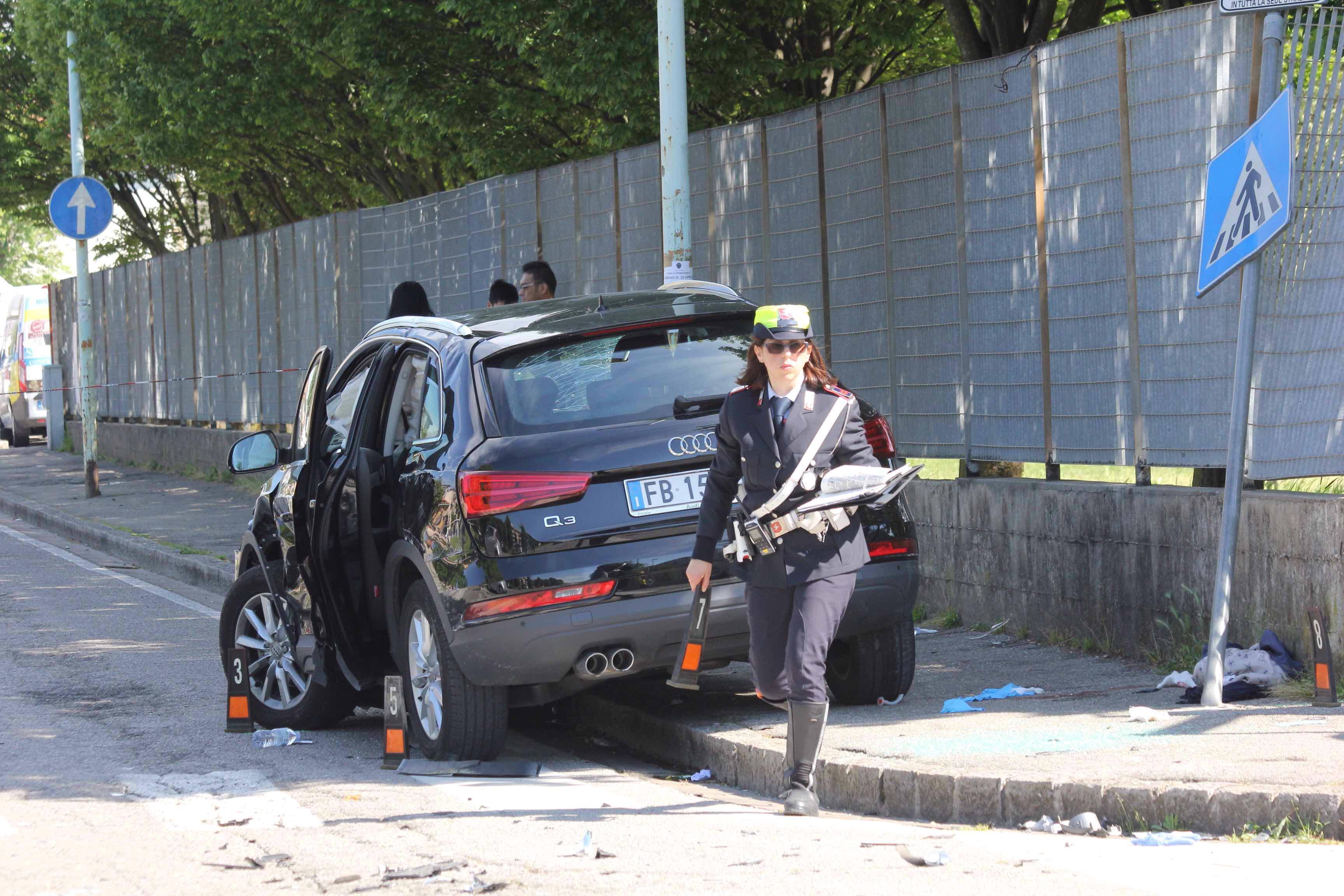 L'auto che ha travolto Lisa, la sua mamma e la sorella (foto Batavia) 