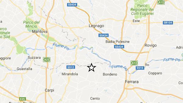 La mappa del sisma di Finale Emilia