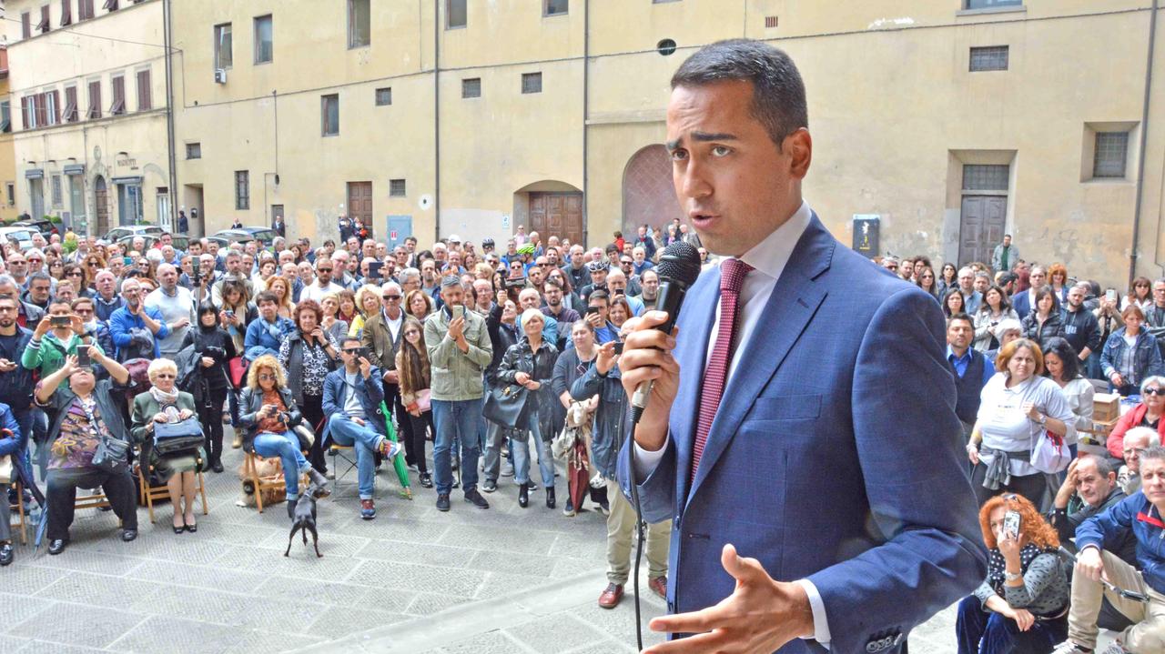 Luigi Di Maio in piazza Papa Giovanni XXIII (Foto Gori)