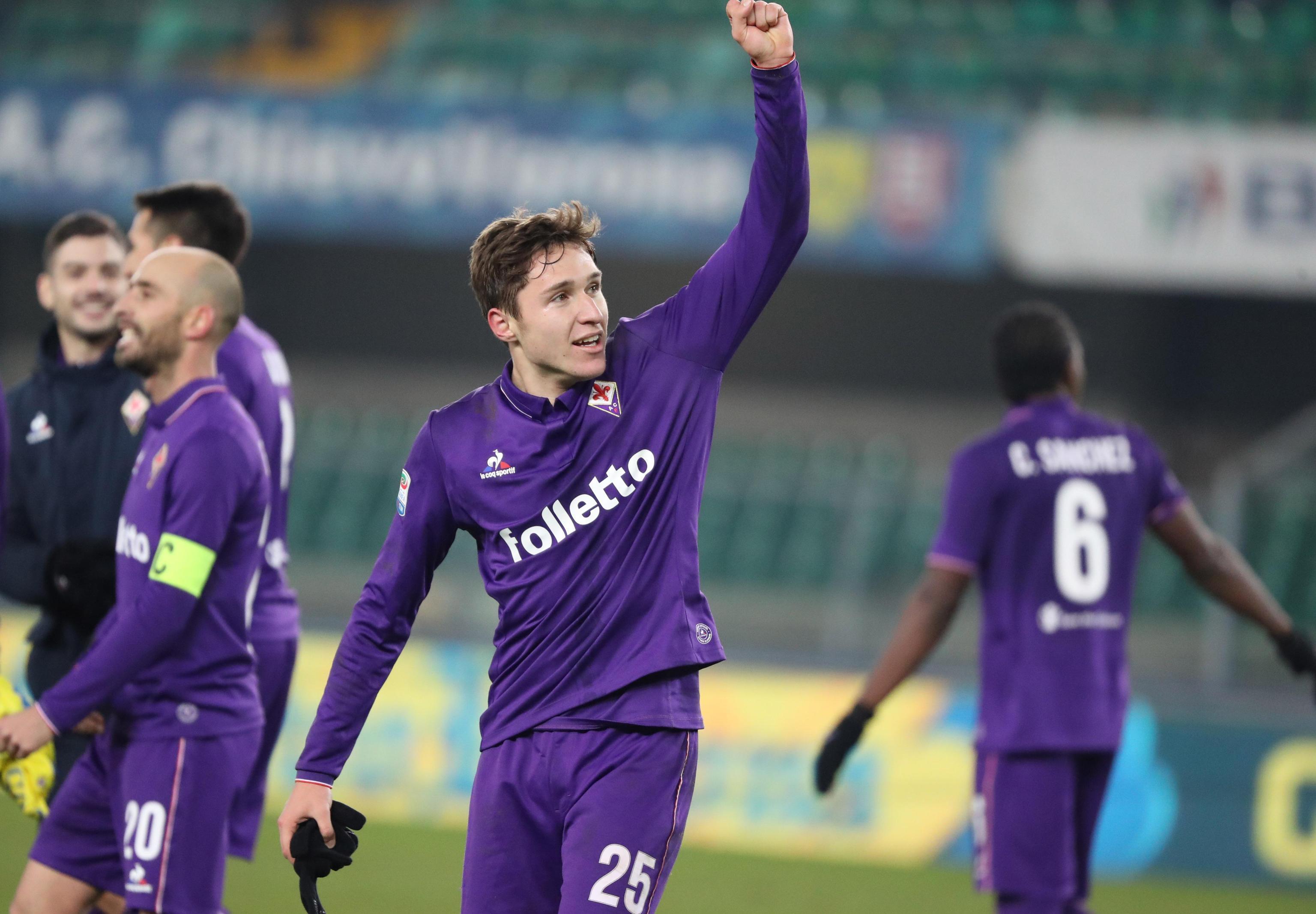 L'attaccante della Fiorentina Federico Chiesa