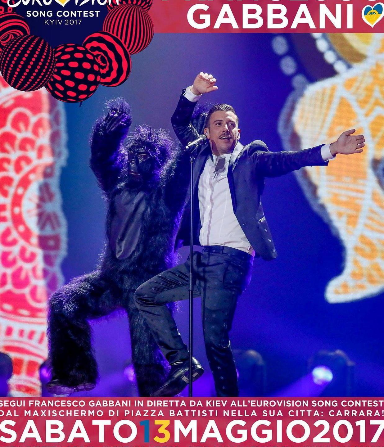 Gabbani portabandiera a Kiev: canzoni in italiano e fan club 