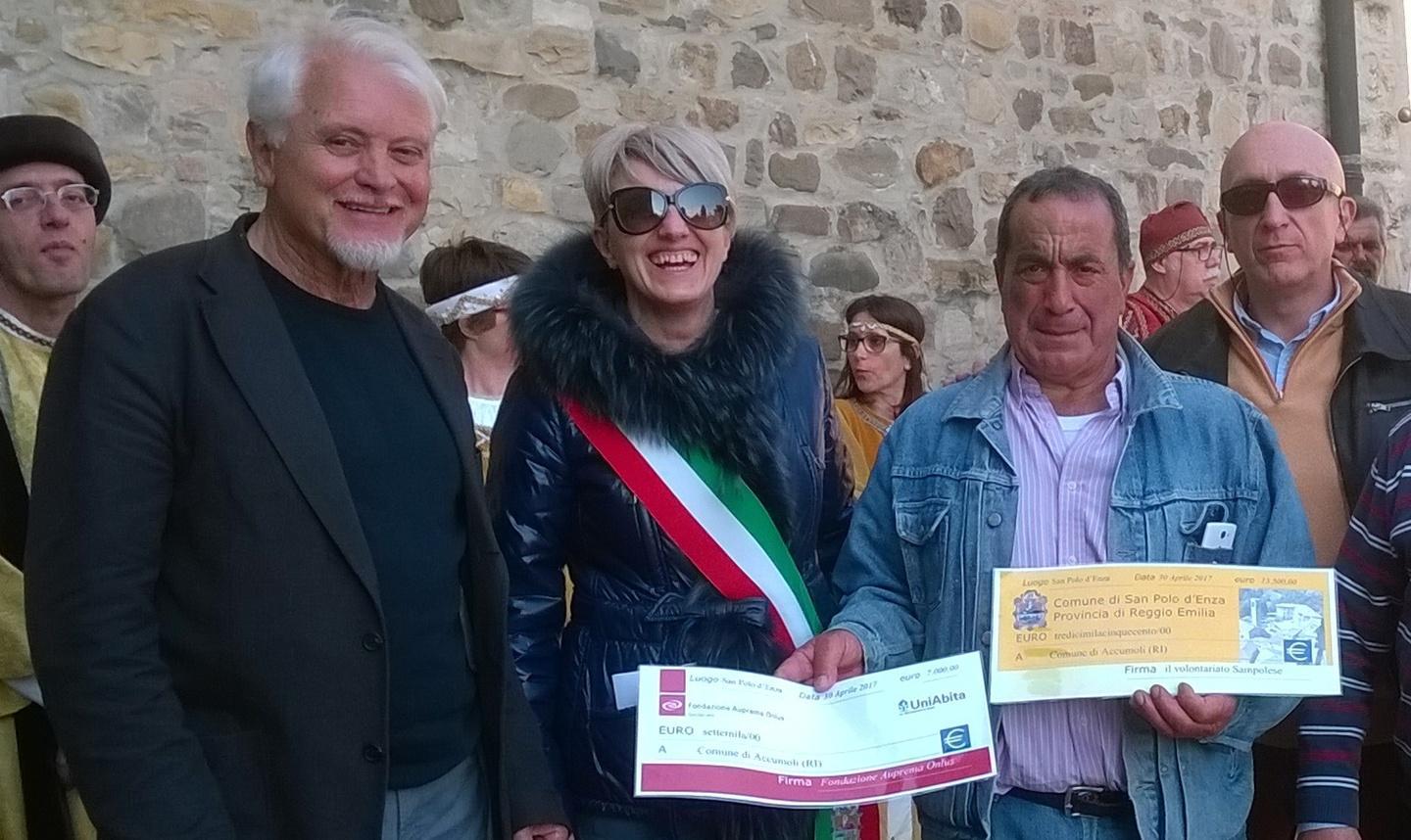 Donati ventimila euro ai terremotati