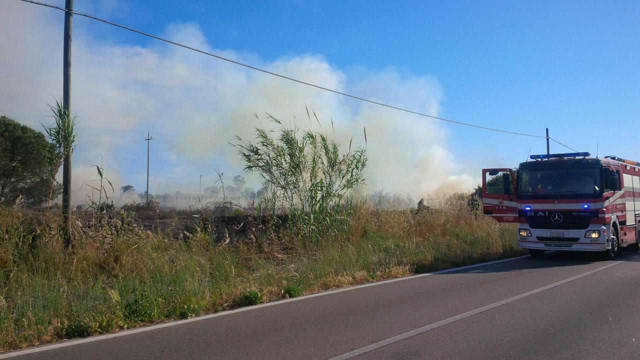 Vigili del fuoco a Su Padru