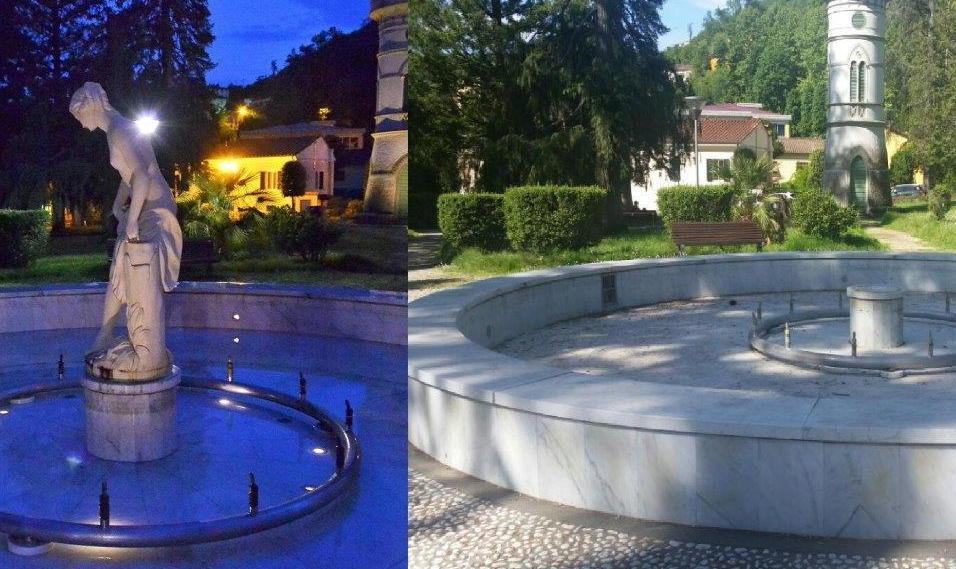 Danneggiata la statua nel parco 