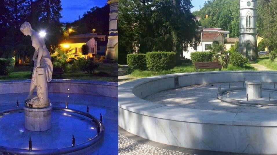 Danneggiata la statua nel parco