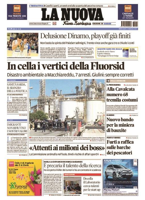 La Nuova Sardegna - Prima Pagina - 17 maggio 2017