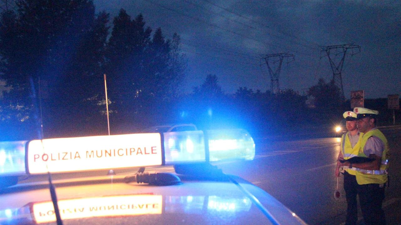 La polizia municipale sul luogo di un incidente