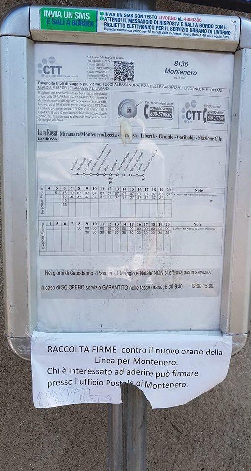 Montenero, Ctt gela  i residenti: «2 corse ogni ora bastano» 