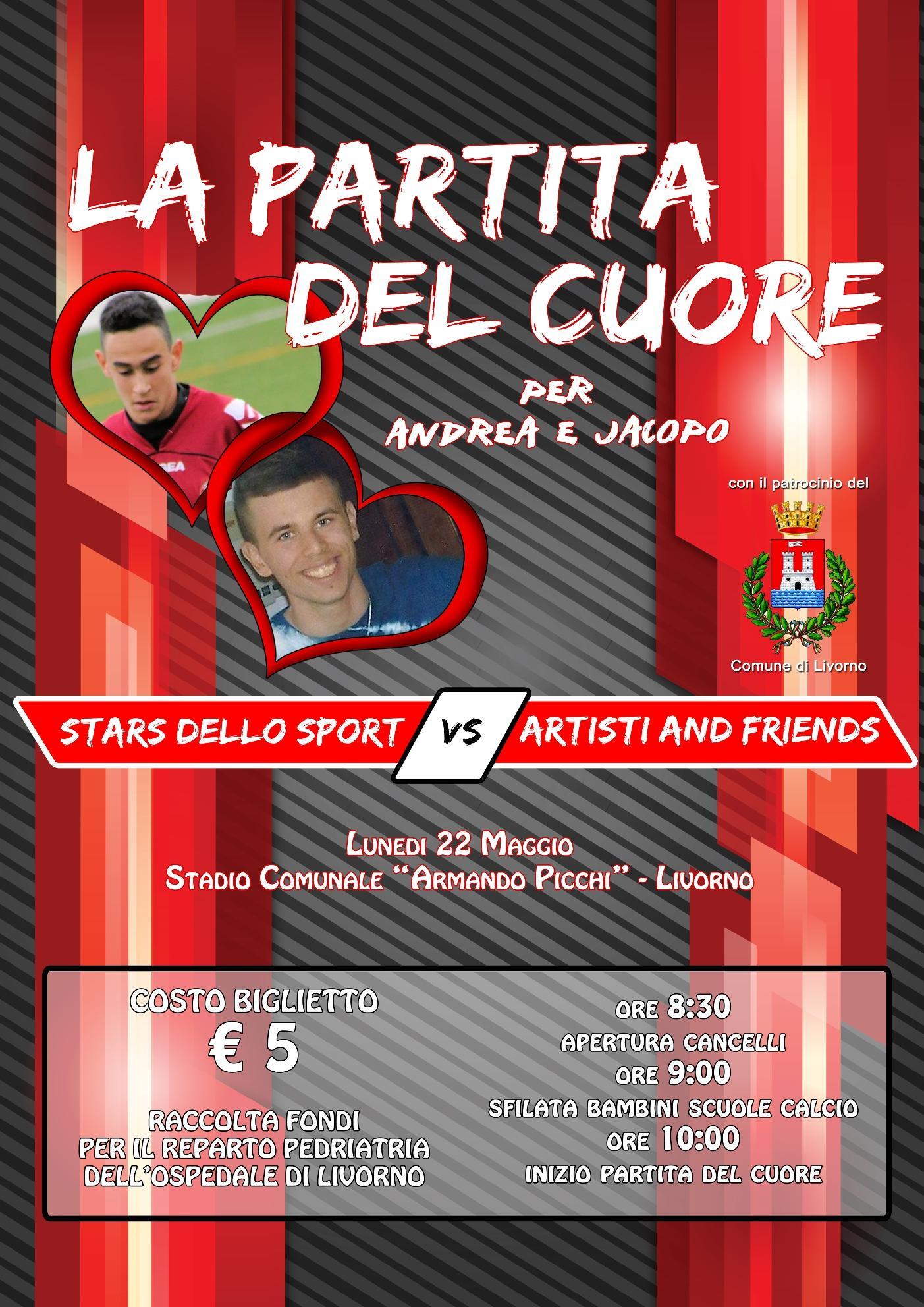 Allo stadio la partita del cuore per Andrea e Jacopo