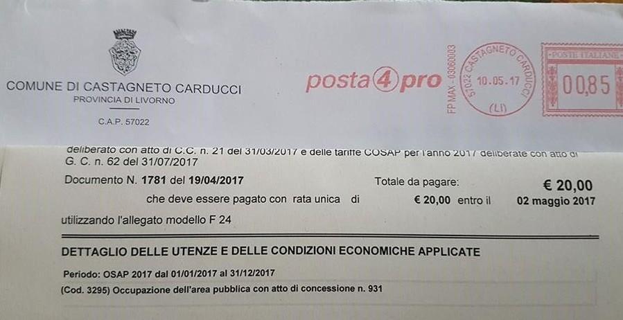 Cosap, ai cittadini avvisi già scaduti 