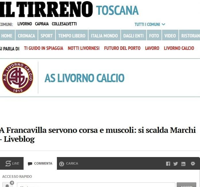 Dalle 17,15 diretta del match sul nostro sito
