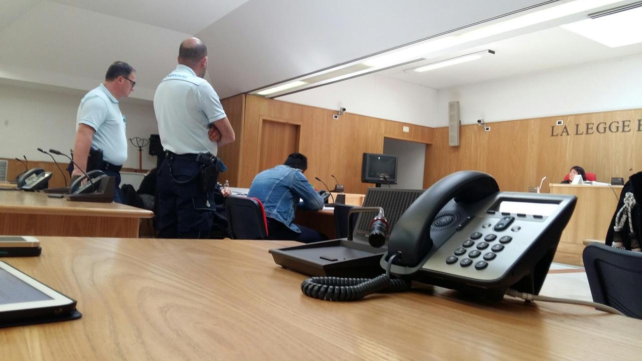 Un momento dell'udienza in Tribunale