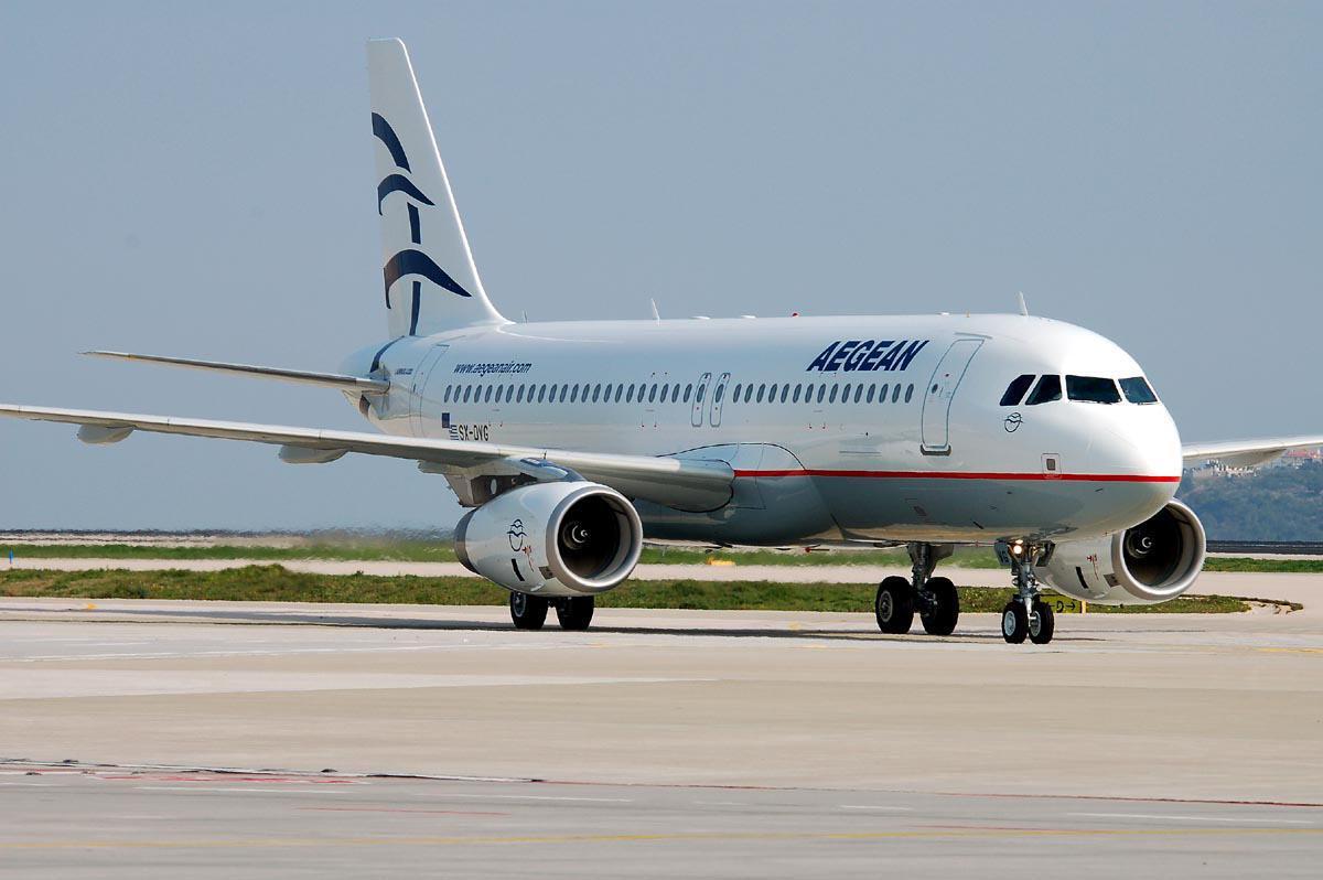 Uno dei mezzi della compagnia aerea greca Aegean